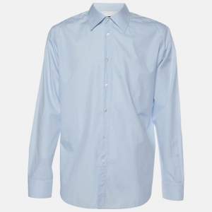 مملوكة مسبقًا Louis Vuitton Blue Monogram Cotton Slim Fit Shirt XL 