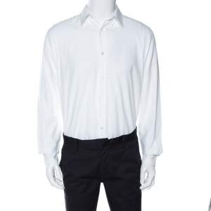 Louis Vuitton White Cotton Twill Long Sleeve Shirt M