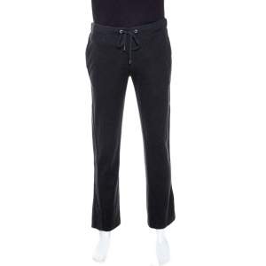 Louis Vuitton Dark Grey Cotton Drawstring Waist Sweatpants S