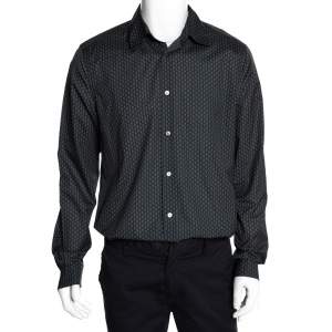 Louis Vuitton Dark Green Printed Cotton Button Front Shirt XL