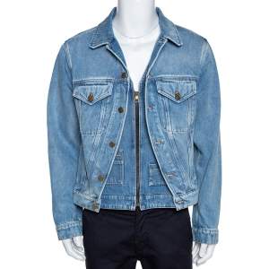 Louis Vuitton Blue Plain Rainbow XIX Denim Jacket M