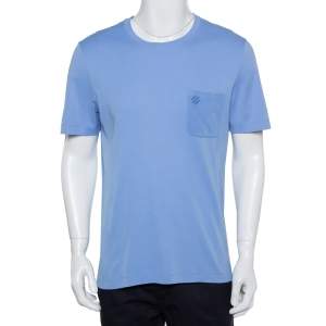 Louis Vuitton Lavender Cotton Damier Pocket Crewneck T-Shirt L