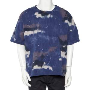 Louis Vuitton Blue Tie Dye Cotton Abloh Camouflage T-Shirt XXL
