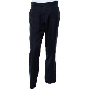 Louis Vuitton Navy Blue Cashmere & Silk Trousers L