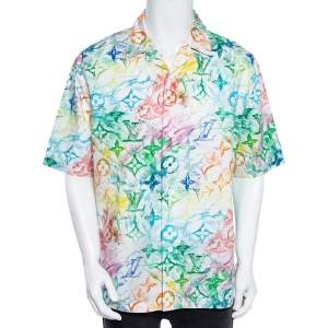 Louis Vuitton Multicolored Crayon Logo Monogram Cotton Bowling Shirt XXL