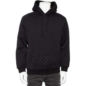 Louis Vuitton Black Cotton Circle Cut Pull-Over Hoodie L