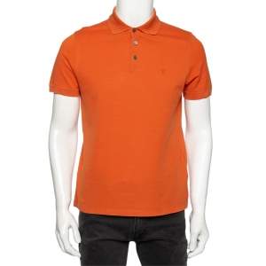 Louis Vuitton Orange Cotton Pique Polo T-Shirt M