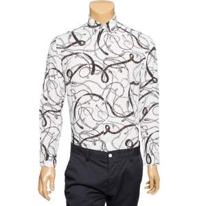 Louis Vuitton White Chain Printed Button Front Shirt XS 