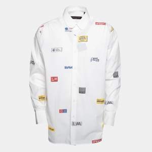 Louis Vuitton White Cotton Printed Long Sleeve Shirt L