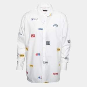 Louis Vuitton White Cotton Printed Long Sleeve Shirt XL