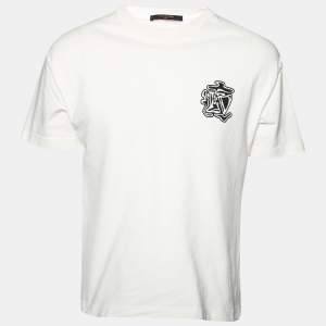 Louis Vuitton White Cotton Smoke Printed T-Shirt S