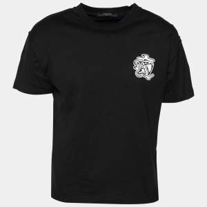 Louis Vuitton Black Cotton Smoke Printed T-Shirt S