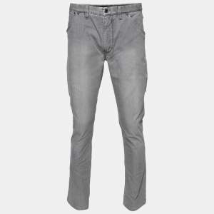Louis Vuitton Grey Quatrefoil Denim Jeans L