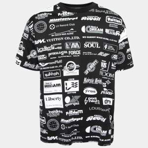 Louis Vuitton Black All-Over Logo Print Cotton Short Sleeve T-Shirt L