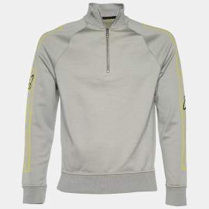 Louis Vuitton Grey Jacquard Gravity Raglan Sleeve Sweatshirt S