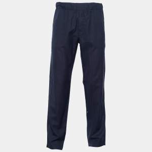 Louis Vuitton Navy Blue Tonal Striped Wool Trousers L/Waist: 33" 