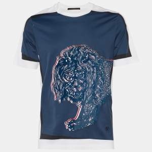 Louis Vuitton x Chapman Brothers White Jersey Lion Velour Print T-Shirt L