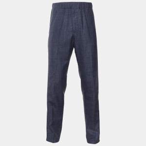 Louis Vuitton Indigo Wool Blend Elasticized Waist Trousers L