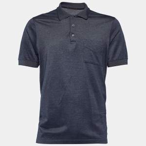 Louis Vuitton Dark Blue Cotton Pique Polo T-Shirt XL