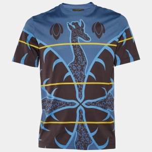 Louis Vuitton x Chapman Brothers Blue Jersey Giraffe Print T-Shirt L