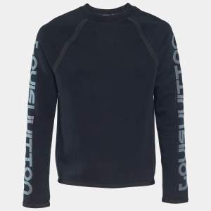 Louis Vuitton Black Knit Malletier Paris 1854 Print Raglan Sleeve Jumper XL