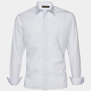 Louis Vuitton White Checked Cotton Long Sleeve Shirt XL
