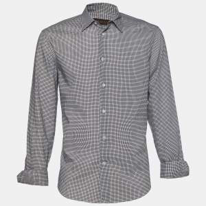 Louis Vuitton Monochrome Printed Cotton Long Sleeve Shirt L