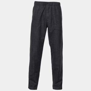 Louis Vuitton Grey Wool & Silk Blend Drawstring Waist Trousers XL