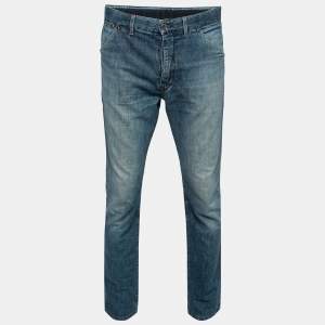 Louis Vuitton Blue Denim Straight-Fit Jeans L