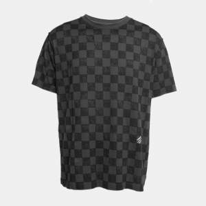 Louis Vuitton Grey Damier Print Cotton Crewneck T-Shirt 2XL