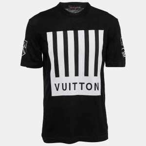 Louis Vuitton Black Pointelle Knit Earth Motif T-Shirt L