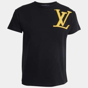 Louis Vuitton Black Cotton Brick Logo T-Shirt XXS