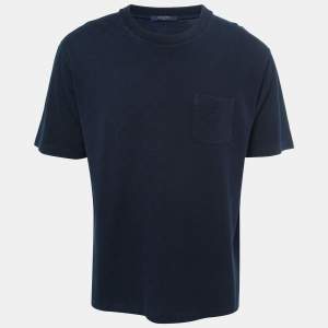 Louis Vuitton Navy Blue Cotton Pique T-Shirt XXL