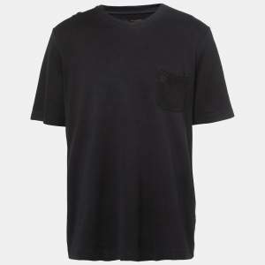 Louis Vuitton Black Cotton Damier Pocket Crew Neck T-Shirt 5XL