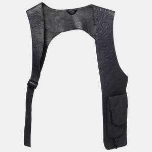 Louis Vuitton Navy Blue Monogram Embossed Leather Vest S