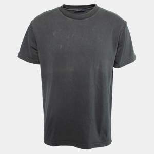 Louis Vuitton Grey Cotton Crew Neck Half Sleeve T-Shirt S