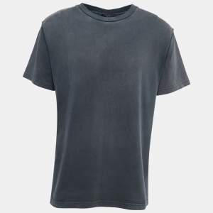 Louis Vuitton Charcoal Grey Cotton Crew Neck T-Shirt M