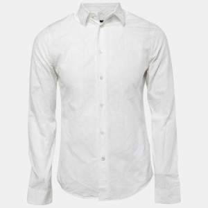Louis Vuitton White logo Monogram Cotton Button Front Shirt M