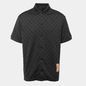 Louis Vuitton X NBA Black Monogram Knit NBA Patch Detailed Polo T-Shirt L