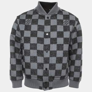 Louis Vuitton Grey/Black Damier Wool Reversible Bomber Jacket XS