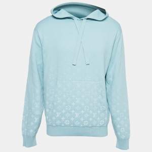 Louis Vuitton Blue Gradient Monogram Knit Hoodie M