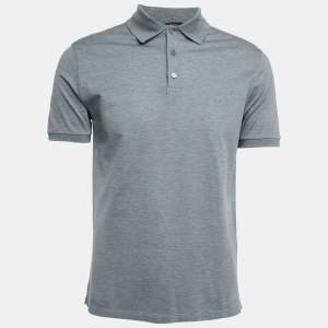 Louis Vuitton Grey Cotton Pique Polo T-Shirt M