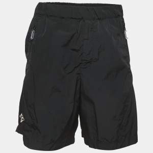 Louis Vuitton Black Nylon Monogram Detailed Drawstring Shorts XXL