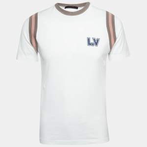 Louis Vuitton White Varsity Print Cotton Aloha T-Shirt S