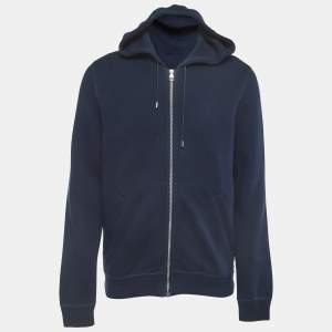 Louis Vuitton Navy Blue Jersey Hoodie L