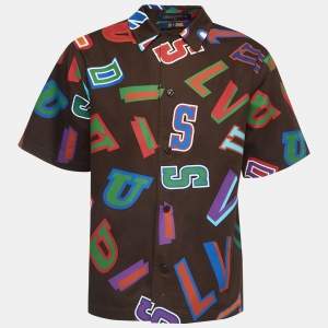 Louis Vuitton X NBA Brown Letter Print Cotton Short Sleeve Shirt M