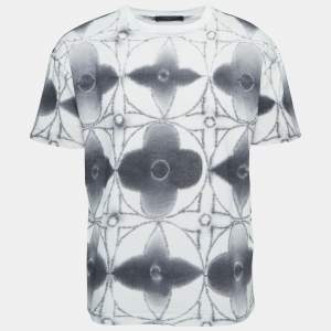 Louis Vuitton White/Black Monogram Tie-Dye Half Sleeve T-Shirt L