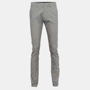 Louis Vuitton Grey Cotton Buttoned Chino Trousers M