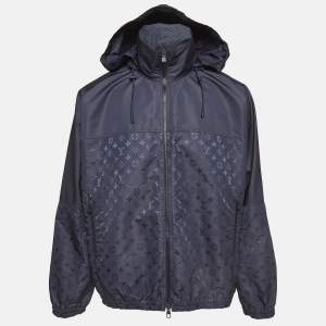 Louis Vuitton Blue Monogram Synthetic Hooded Windbreaker L