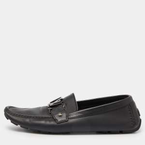 Louis Vuitton Black Leather Monte Carlo Loafers Size 43
